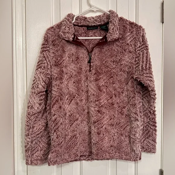 Stillwater Supply Co.Pink faux Sherpa Pullover, size oversized Small - Picture 2 of 12